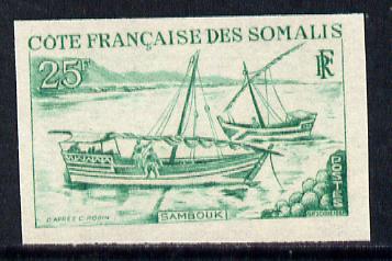 French Somali Coast 1964 Local Dhows 25f (Sambuk) Imperf colour trial proof (several different colours  available but price is for ONE) as SG 477 unmounted mint, stamps on , stamps on  stamps on ships