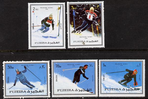 Fujeira 1972 Winter Olympics set of 5 unmounted mint (Mi 1338-42A), stamps on sport    skiing     olympics