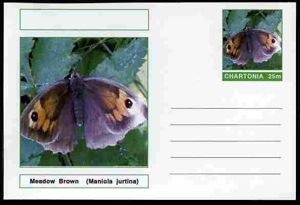 Chartonia (Fantasy) Butterflies - Meadow Brown (Maniola jurtina) postal stationery card unused and fine, stamps on insects, stamps on butterflies