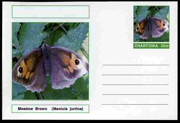 Chartonia (Fantasy) Butterflies - Meadow Brown (Maniola jurtina) postal stationery card unused and fine, stamps on , stamps on  stamps on insects, stamps on  stamps on butterflies