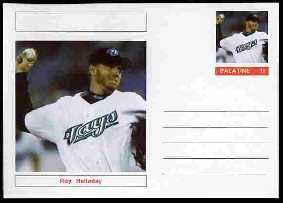 Palatine (Fantasy) Personalities - Roy Halladay (baseball) postal stationery card unused and fine, stamps on , stamps on  stamps on personalities, stamps on  stamps on sport, stamps on  stamps on baseball