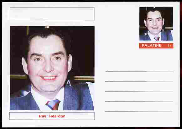 Palatine (Fantasy) Personalities - Ray Reardon (snooker) postal stationery card unused and fine, stamps on , stamps on  stamps on personalities, stamps on  stamps on sport, stamps on  stamps on snooker