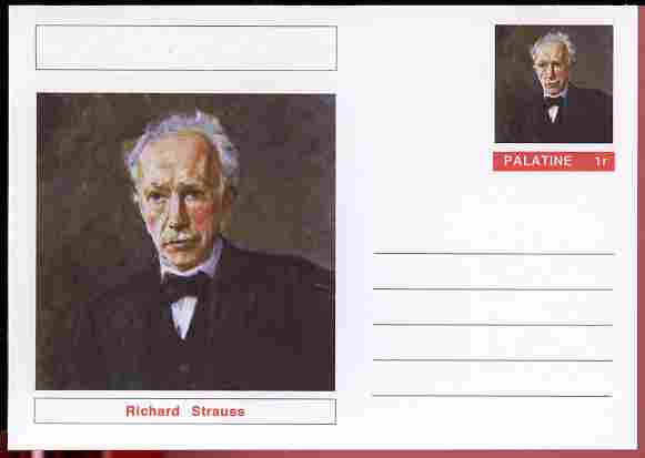 Palatine (Fantasy) Personalities - Richard Strauss (Composer) postal stationery card unused and fine