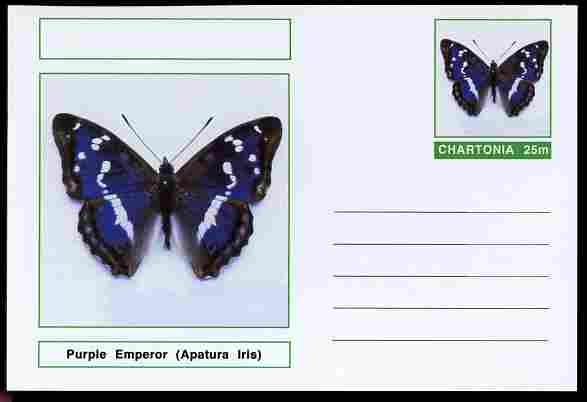 Chartonia (Fantasy) Butterflies - Purple Emperor (Apatura Iris) postal stationery card unused and fine, stamps on , stamps on  stamps on insects, stamps on  stamps on butterflies