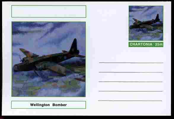 Chartonia (Fantasy) Aircraft - Wellington Bomber postal stationery card unused and fine, stamps on , stamps on  stamps on transport, stamps on  stamps on aviation