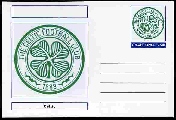 Chartonia (Fantasy) Football Club Badges - Celtic postal stationery card unused and fine, stamps on , stamps on  stamps on sport, stamps on  stamps on football