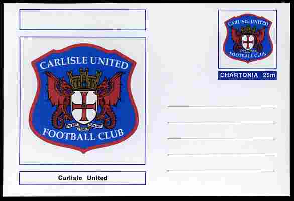 Chartonia (Fantasy) Football Club Badges - Carlisle United postal stationery card unused and fine