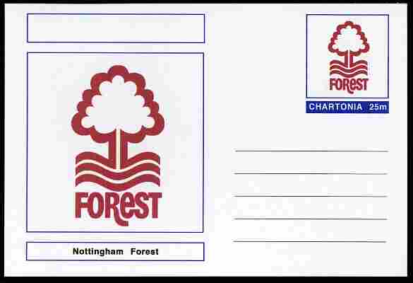 Chartonia (Fantasy) Football Club Badges - Nottingham Forest postal stationery card unused and fine, stamps on sport, stamps on football
