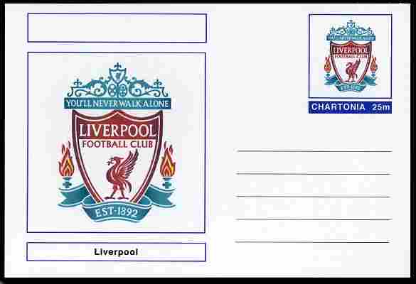 Chartonia (Fantasy) Football Club Badges - Liverpool postal stationery card unused and fine, stamps on , stamps on  stamps on sport, stamps on  stamps on football