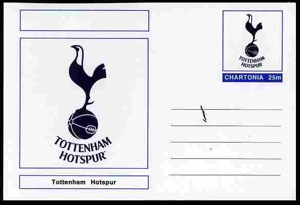 Chartonia (Fantasy) Football Club Badges - Tottenham Hotspur postal stationery card unused and fine, stamps on sport, stamps on football