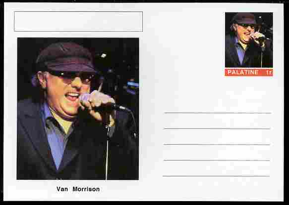 Palatine (Fantasy) Personalities - Van Morrison postal stationery card unused and fine, stamps on , stamps on  stamps on personalities, stamps on  stamps on music, stamps on  stamps on pops, stamps on  stamps on 