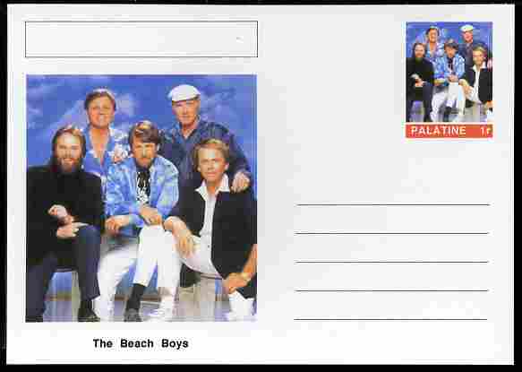 Palatine (Fantasy) Personalities - The Beach Boys postal stationery card unused and fine, stamps on , stamps on  stamps on personalities, stamps on  stamps on music, stamps on  stamps on pops, stamps on  stamps on rock, stamps on  stamps on 