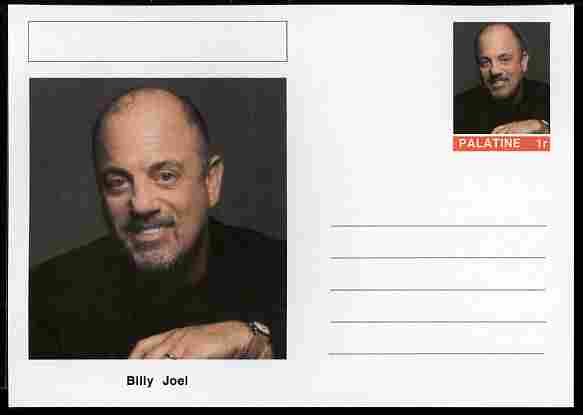 Palatine (Fantasy) Personalities - Billy Joel postal stationery card unused and fine, stamps on , stamps on  stamps on personalities, stamps on  stamps on music, stamps on  stamps on pops, stamps on  stamps on rock, stamps on  stamps on 