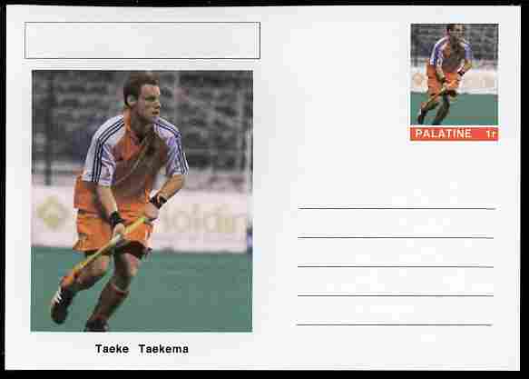 Palatine (Fantasy) Personalities - Taeke Taekema (field hockey) postal stationery card unused and fine, stamps on , stamps on  stamps on personalities, stamps on  stamps on sport, stamps on  stamps on field hockey