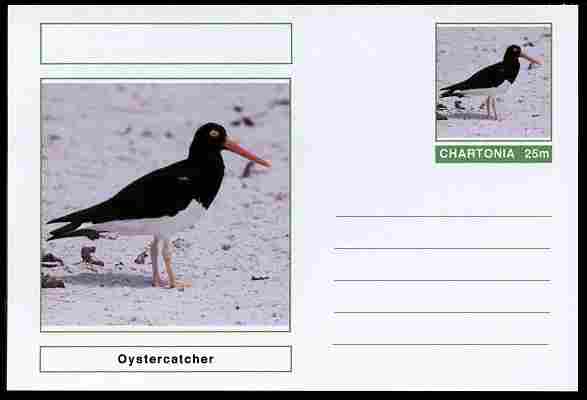 Chartonia (Fantasy) Birds - Oystercatcher postal stationery card unused and fine, stamps on , stamps on  stamps on birds, stamps on  stamps on 