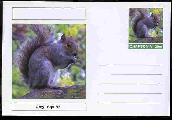 Chartonia (Fantasy) Animals - Grey Squirrel postal stationery card unused and fine