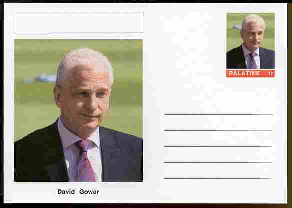 Palatine (Fantasy) Personalities - David Gower (cricket) postal stationery card unused and fine, stamps on , stamps on  stamps on personalities, stamps on  stamps on sport, stamps on  stamps on cricket