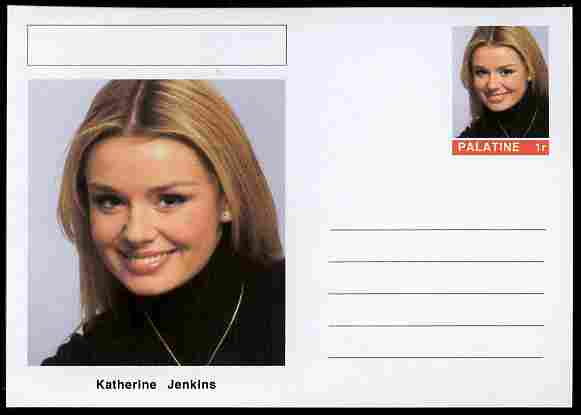 Palatine (Fantasy) Personalities - Katherine Jenkins (opera) postal stationery card unused and fine, stamps on personalities, stamps on music, stamps on opera, stamps on women