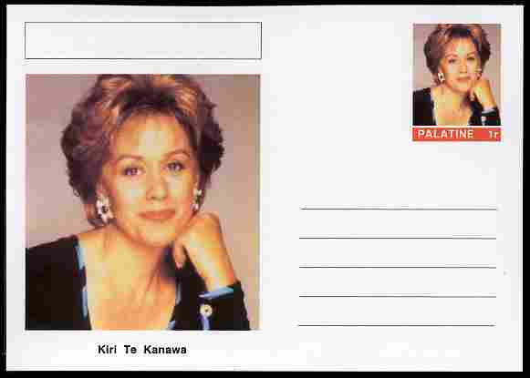 Palatine (Fantasy) Personalities - Kiri Te Kanawa (opera) postal stationery card unused and fine, stamps on personalities, stamps on music, stamps on opera, stamps on women