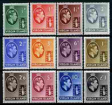 British Virgin islands 1938-47 KG6 definitive set complete 12 values mounted mint SG 110a-21, stamps on , stamps on  stamps on , stamps on  stamps on  kg6 , stamps on  stamps on 