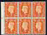 Great Britain 1937-47 KG6 2d orange booklet pane of 6 with inv wmk unmounted mint with reasonable perfs SG QB29a cat £325, stamps on , stamps on  kg6 , stamps on 
