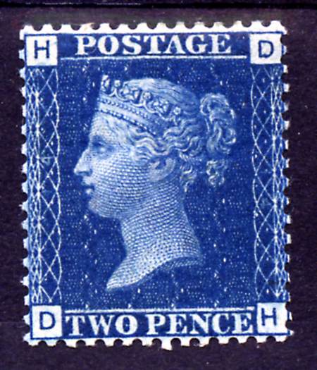 Great Britain 1869 QV 2d blue plate 14 superb colour and very fresh mounted mint, SG 47 cat 500, stamps on , stamps on  stamps on , stamps on  stamps on  qv , stamps on  stamps on 