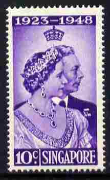 Singapore 1948 KG6 Royal Silver Wedding 10c unmounted mint SG 31, stamps on , stamps on  stamps on silver wedding, stamps on  stamps on royalty