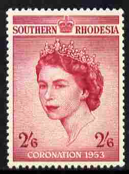 Southern Rhodesia 1953 Coronation 2s6d unmounted mint SG 77, stamps on , stamps on  stamps on coronation, stamps on  stamps on royalty