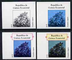 Equatorial Guinea 1977 Flowers EK5 (Pulsatilla vulgaris) set of 4 imperf progressive proofs on ungummed paper comprising 1, 2, 3 and all 4 colours (as Mi 1215) , stamps on flowers