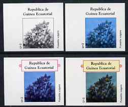 Equatorial Guinea 1977 Flowers EK5 (Pulsatilla vulgaris) set of 4 imperf progressive proofs on ungummed paper comprising 1, 2, 3 and all 4 colours (as Mi 1215) , stamps on , stamps on  stamps on flowers