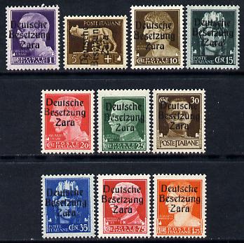 German Occupation of Dalmatia (Zara) 1943 10 values opt'd superb unmounted mint from a recently discovered hoard, SG1-9 & 11 cat 336, stamps on , stamps on  stamps on german occupation of dalmatia (zara) 1943 10 values opt'd superb unmounted mint from a recently discovered hoard, stamps on  stamps on  sg1-9 & 11 cat 336