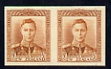 New Zealand 1938-44 KG6 1/2d orange-brown IMPERF horiz pair on thin card, rare thus, as SG604, stamps on , stamps on  stamps on , stamps on  stamps on  kg6 , stamps on  stamps on 