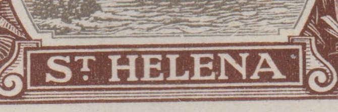 St Helena 1922-37 KG5 Badge Script 1s single with variety 'Bottom vignette frame line broken twice' (stamp 24) mtd mint SG 106var, stamps on , stamps on  stamps on st helena 1922-37 kg5 badge script 1s single with variety 'bottom vignette frame line broken twice' (stamp 24) mtd mint sg 106var