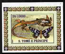 St Thomas & Prince Islands 2007 Animals & Butterflies #2 imperf individual deluxe sheet unmounted mint. Note this item is privately produced and is offered purely on its ..., stamps on butterflies, stamps on animals, stamps on insects