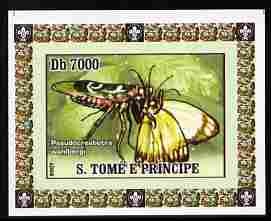 St Thomas & Prince Islands 2007 Animals & Butterflies #4 imperf individual deluxe sheet unmounted mint. Note this item is privately produced and is offered purely on its ..., stamps on butterflies, stamps on animals, stamps on insects