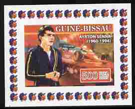 Guinea - Bissau 2007 Ayrton Senna #2 imperf individual deluxe sheet unmounted mint. Note this item is privately produced and is offered purely on its thematic appeal, stamps on , stamps on  stamps on personalities, stamps on  stamps on sport, stamps on  stamps on formula 1, stamps on  stamps on  f1 , stamps on  stamps on racing cars, stamps on  stamps on cars, stamps on  stamps on 