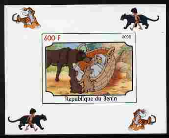 Benin 2008 Disney's Jungle Book #1 imperf individual deluxe sheet unmounted mint. Note this item is privately produced and is offered purely on its thematic appeal, stamps on , stamps on  stamps on disney, stamps on  stamps on tigers, stamps on  stamps on films, stamps on  stamps on cinema, stamps on  stamps on cartoons