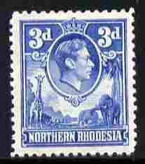 Northern Rhodesia 1938-52 KG6 3d ultramarine unmounted mint, SG 34, stamps on , stamps on  kg6 , stamps on 