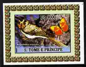 St Thomas & Prince Islands 2007 Animals & Butterflies #5 imperf individual deluxe sheet unmounted mint. Note this item is privately produced and is offered purely on its ..., stamps on butterflies, stamps on animals, stamps on birds