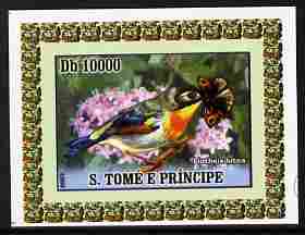 St Thomas & Prince Islands 2007 Animals & Butterflies #6 imperf individual deluxe sheet unmounted mint. Note this item is privately produced and is offered purely on its thematic appeal, stamps on , stamps on  stamps on butterflies, stamps on  stamps on animals, stamps on  stamps on birds