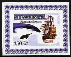 Guinea - Bissau 2007 Dolphins & Tall Ships #1 imperf individual deluxe sheet unmounted mint. Note this item is privately produced and is offered purely on its thematic appeal, stamps on ships, stamps on dolphins.marine life