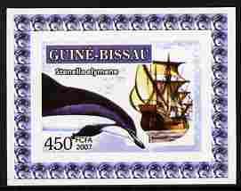 Guinea - Bissau 2007 Dolphins & Tall Ships #2 imperf individual deluxe sheet unmounted mint. Note this item is privately produced and is offered purely on its thematic appeal, stamps on ships, stamps on dolphins.marine life