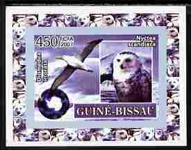 Guinea - Bissau 2007 International Polar Year - Birds #4 imperf individual deluxe sheet unmounted mint. Note this item is privately produced and is offered purely on its ..., stamps on polar, stamps on birds, stamps on owls, stamps on birds of prey