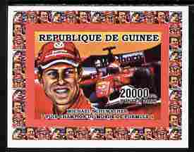 Guinea - Conakry 2006 Michael Schumacher - F1 Champion #2 imperf individual deluxe sheet unmounted mint. Note this item is privately produced and is offered purely on its thematic appeal as Yv 2733, stamps on , stamps on  stamps on personalities, stamps on  stamps on sport, stamps on  stamps on formula 1, stamps on  stamps on  f1 , stamps on  stamps on cars, stamps on  stamps on ferrari