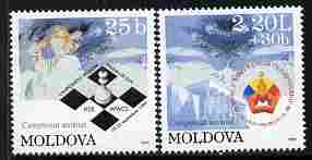 Moldova 1999 Womens Chess Championship perf set of 2 unmounted mint SG 347-8, stamps on sport, stamps on chess, stamps on women