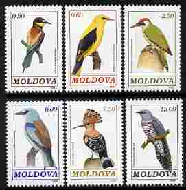 Moldova 1992 Birds perf set of 6 unmounted mint SG 19-24, stamps on , stamps on  stamps on birds, stamps on  stamps on wodpecckers, stamps on  stamps on hoopoe, stamps on  stamps on cuckoo