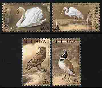 Moldova 2003 Birds perf set of 4 unmounted mint SG 477-80, stamps on birds, stamps on swans, stamps on eagles, stamps on birds of prey, stamps on egrets