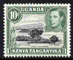Kenya, Uganda & Tanganyika 1938-54 KG6 Lake Naivasha 10c black & green P13 x 12.5 unmounted mint SG 135c, stamps on , stamps on  kg6 , stamps on lakes