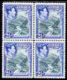 Jamaica 1938-52 KG6 Bridge over Wag Water River 2.5d block of 4 unmounted mint, SG 125 , stamps on , stamps on  kg6 , stamps on rivers, stamps on bridges