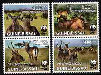 Guinea - Bissau 2008 WWF - Kobus perf set of 4 vaues unmounted mint Michel 2626-49, stamps on animals, stamps on  wwf , stamps on antelope